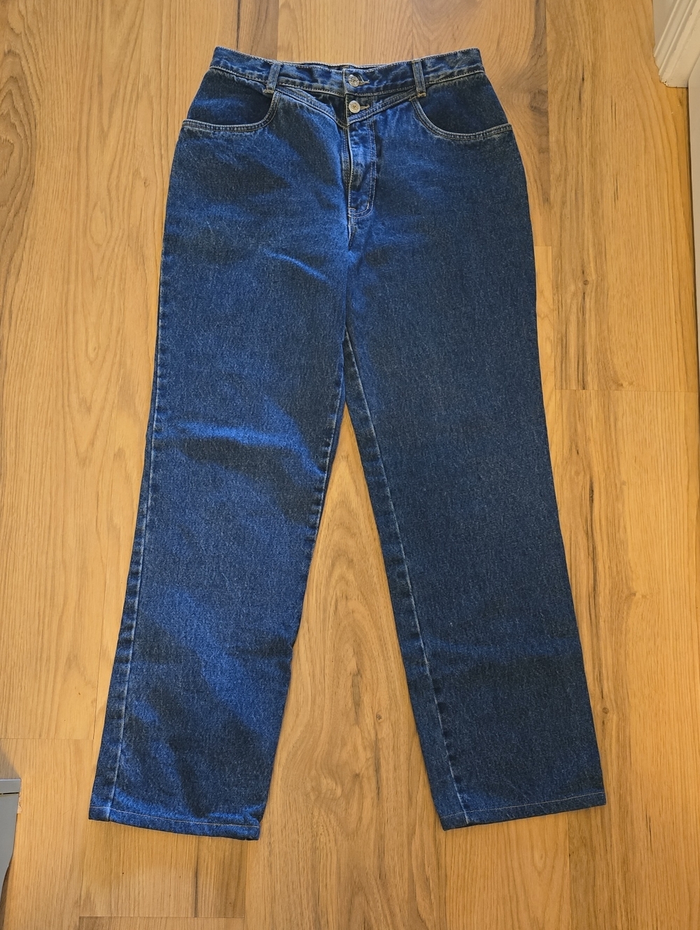 Classic Straight-Leg Dark Blue Jeans